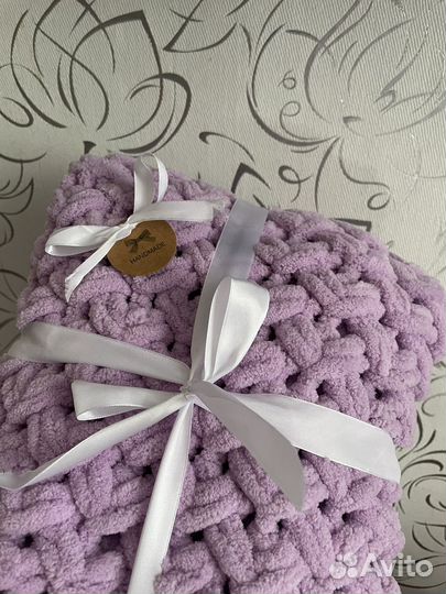 Плюшевые пледы рубной работы