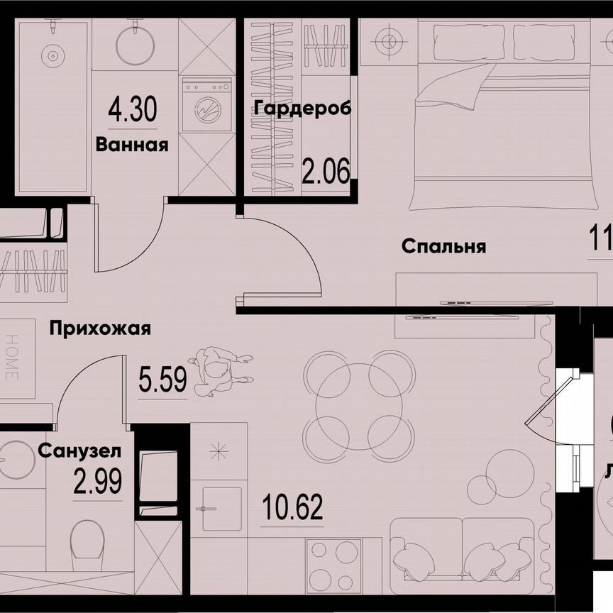 1-к. квартира, 37,8 м², 11/12 эт.