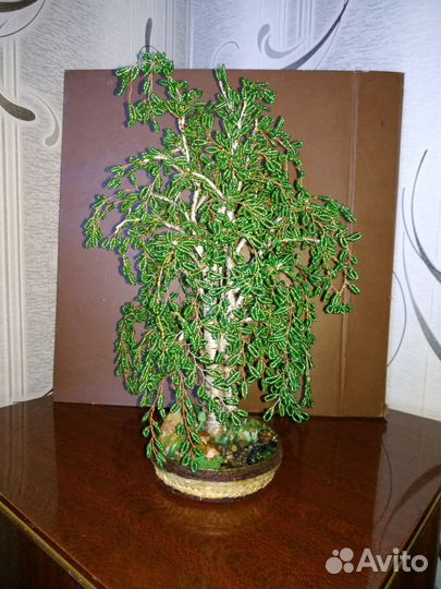 Береза из бисера, ручная работа