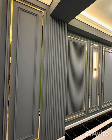 Молдинг для стен золото, хром,латунь, чёрный