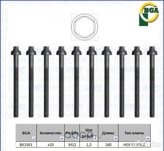 Болты гбц Mazda 3 / 6 (2.0 дизель)