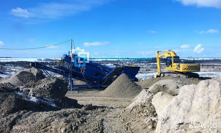 Полумобильный грохот для щебня, песка, пгс, грохот