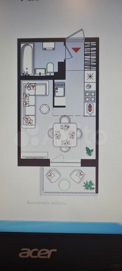 Квартира-студия, 24,9 м², 3/4 эт.