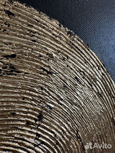 Картина маслом интерьерная абстракция с поталью