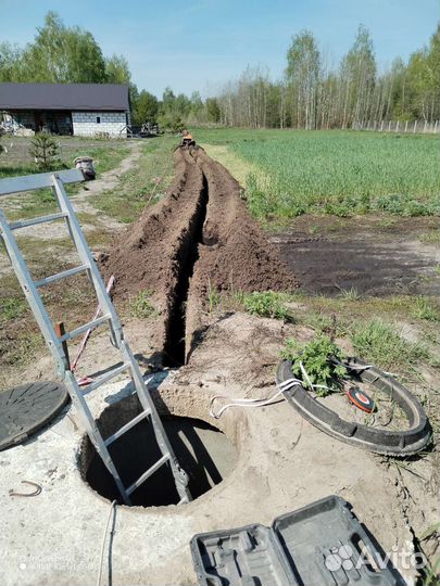 Копка траншей траншеекопателем