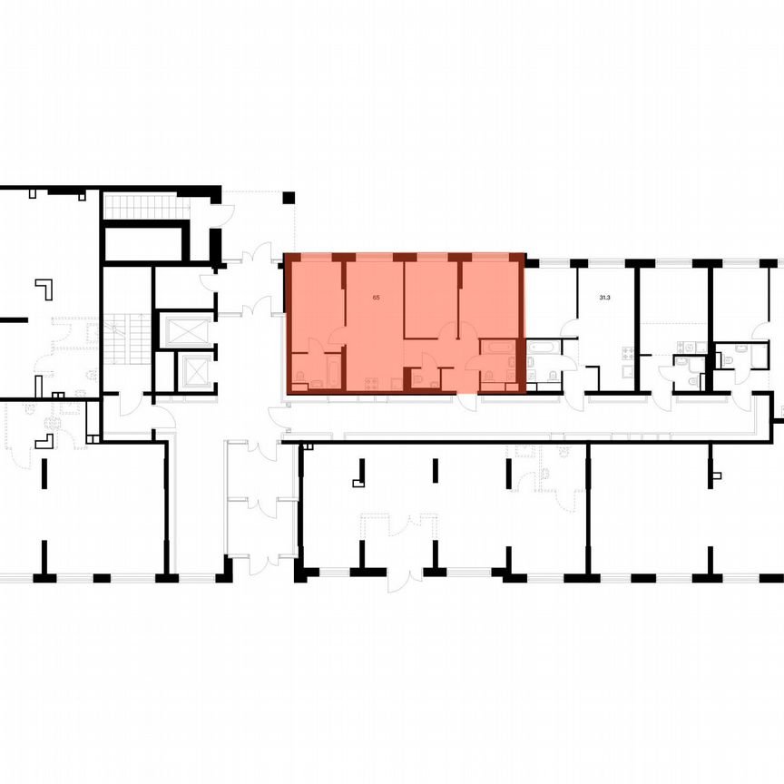 3-к. квартира, 65 м², 1/11 эт.