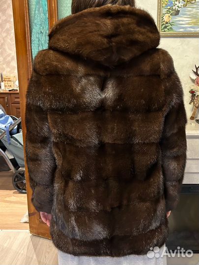 Шуба норковая 46 48 с капюшоном
