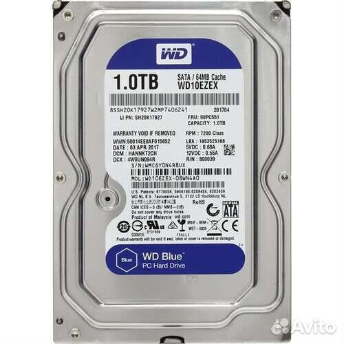 Жёсткий диск WD Blue 1Tb (64Mb)