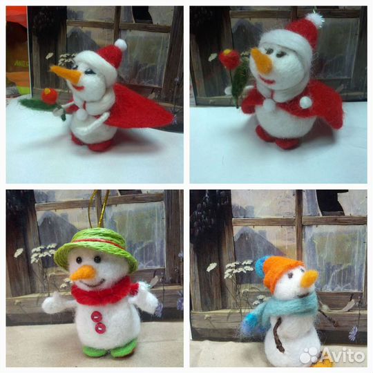 Снеговик елочная игрушка ручная работа