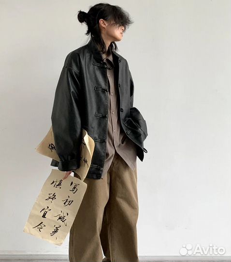 Бомбер Yohji yamamoto type leather bomber