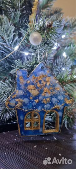 Елочные игрушки ручной работы из эпоксидной смолы