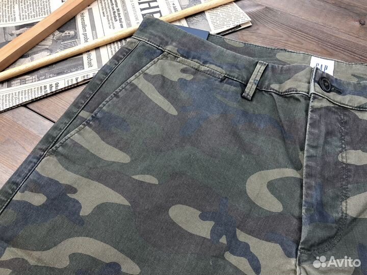 Шорты джинсовые мужские хаки GAP