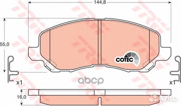 Колодки пер.citroen aircross 1.6 12 GDB3287 TRW