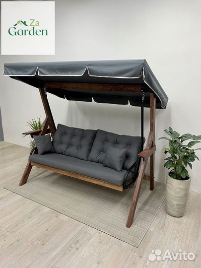 Садовые деревянные качели корсика из сосны