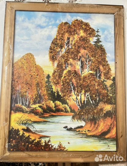 Картина из натурального янтаря