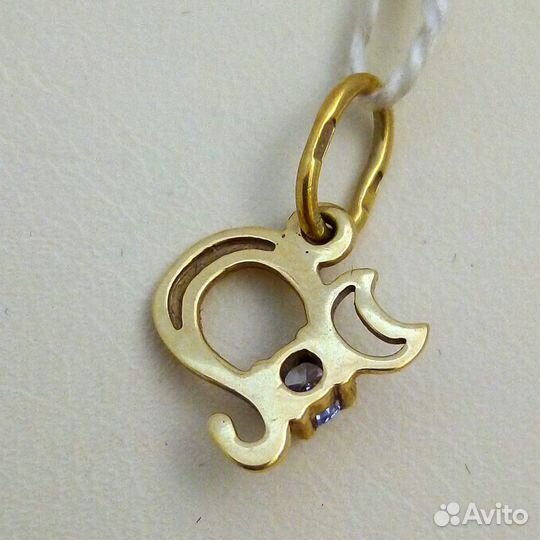 Подвес / 0,79г / Золото585 / фианиты круглые