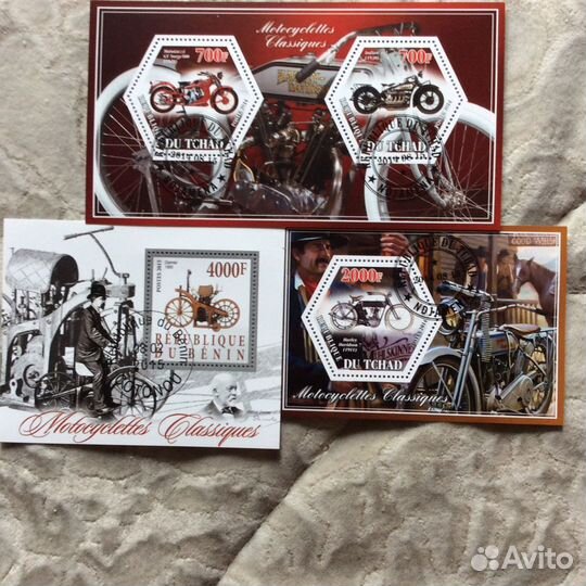 Блоки марок. мотоциклы и велосипеды мира