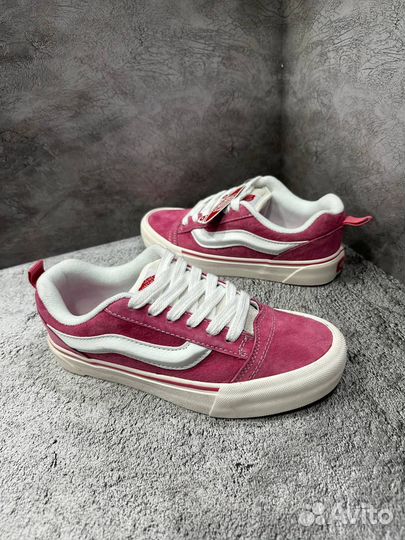 Кеды vans KNU skool pink white