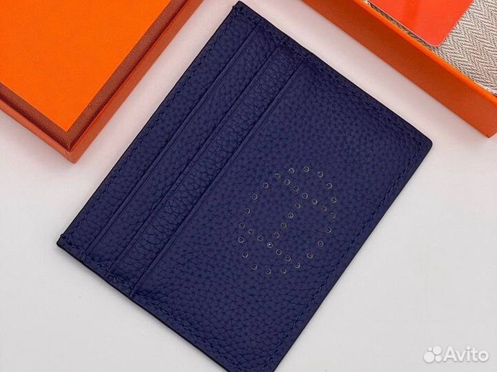 Картхолдер hermes из кожи (10/8 см)