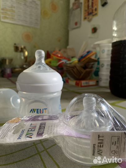 Соски бутылочные avent 0m+, 2шт