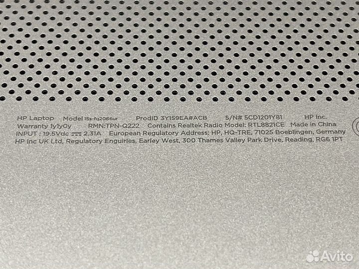 Ноутбук HP 15,6 IPS i3 1115G4 8Gb 512 M2 SSD