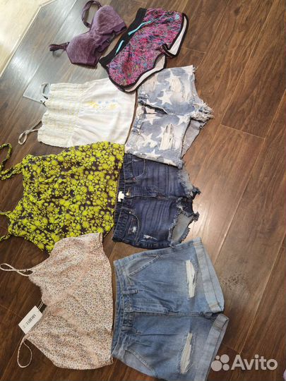 Одежда пакетом, s, шорты, топы