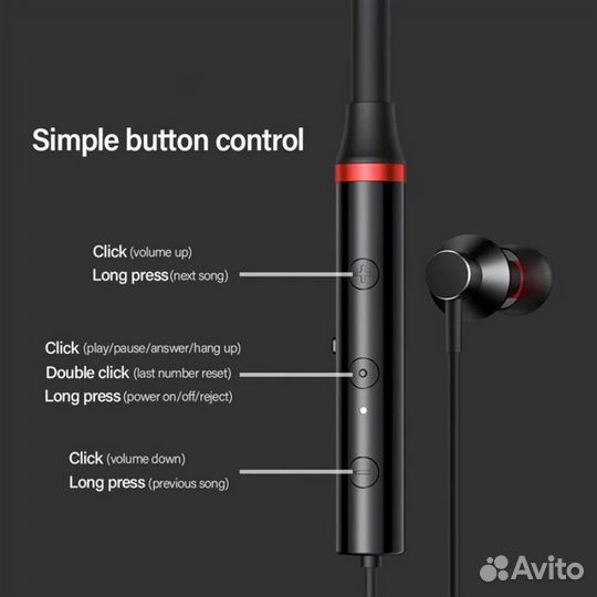 BT гарнитура lenovo HE05X Black