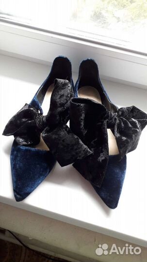 Бархатные туфли zara 39