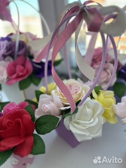 Букетики из мыльных роз к 8 марта