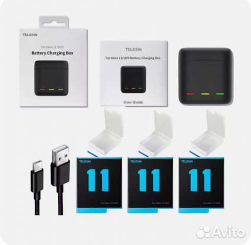 Зарядка GoPro 11/10/9 и аккумуляторы GoPro Telesin