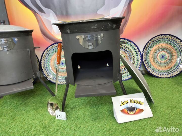 Казан чугунный с печкой