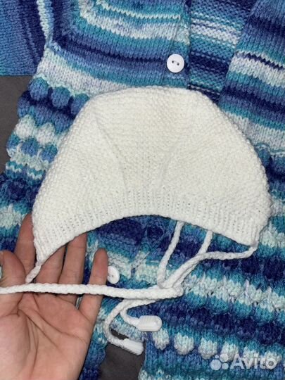 Вязаный комбинезон для мальчика 62-68