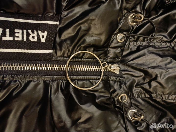 Куртка стеганная, оверсайз, удлиненная с капюшоном