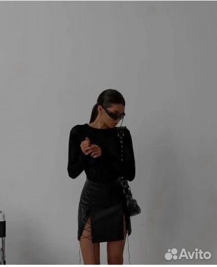 Юбка экокожа