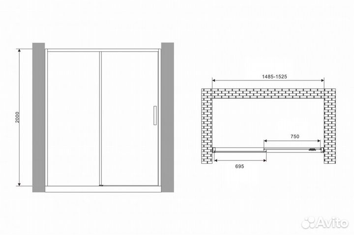 Душевое ограждение Abber Komfort AG93150B