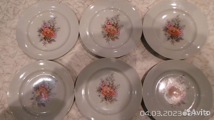 Тарелки СССР шесть штук диаметр 200 мм