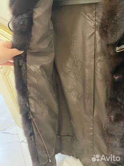 Шуба норковая 42 44 поперечка коричневая