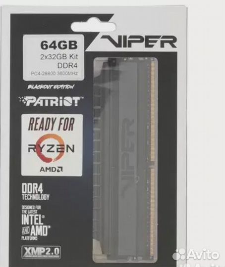 Оперативная память ddr4 64gb patriot viper