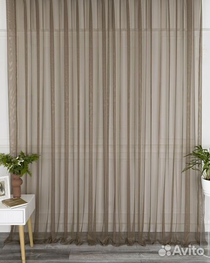 Тюль Ирис кофе готовый