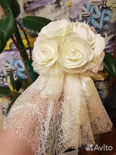 Цветы искусственные, цвет шампань