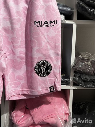 Шорты Bape x inter miami розовые