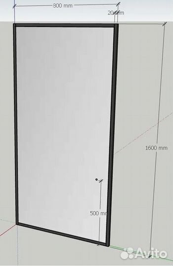 Зеркало с подсветкой, рама из профильной трубы