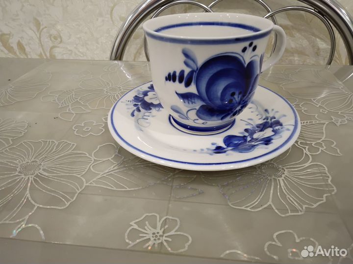 Чайная пара Гжель (авторская работа)