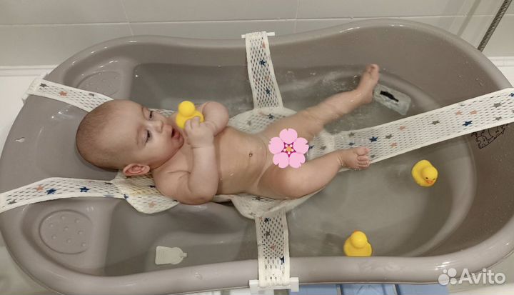 Ванночка детская для купания с горкой и гамаком
