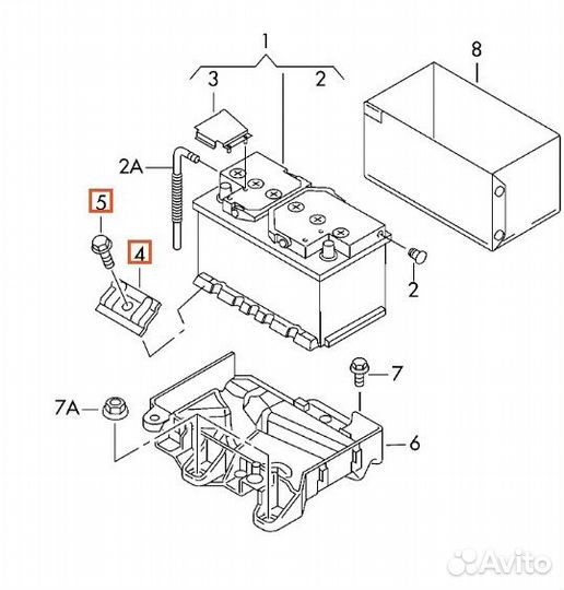Крепление кронштейн болт АКБ аккумулятор Поло Polo