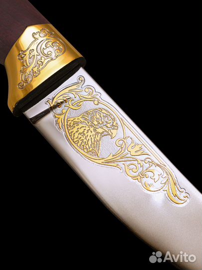 Нож златоустовский подарочный Беркут золотой
