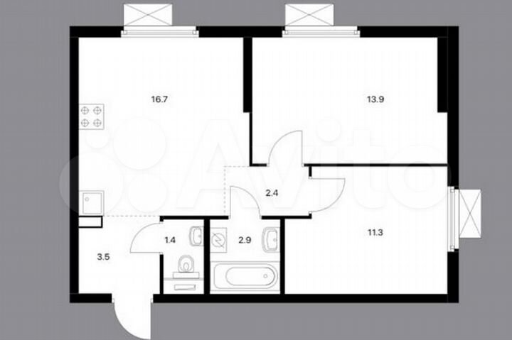 2-к. квартира, 52,5 м², 13/26 эт.