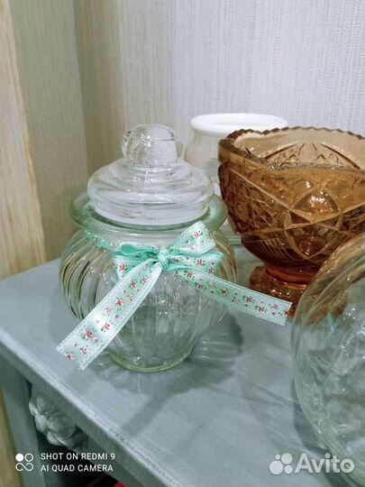 Блюдо листок Дулево банки стекло