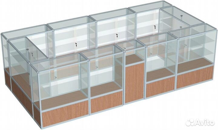 Торговые витрины прилавки стеклянные