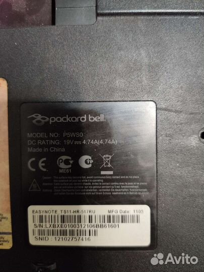 Тачпад и иное ноутбука Packard Bell P5WS0 ор. б\у